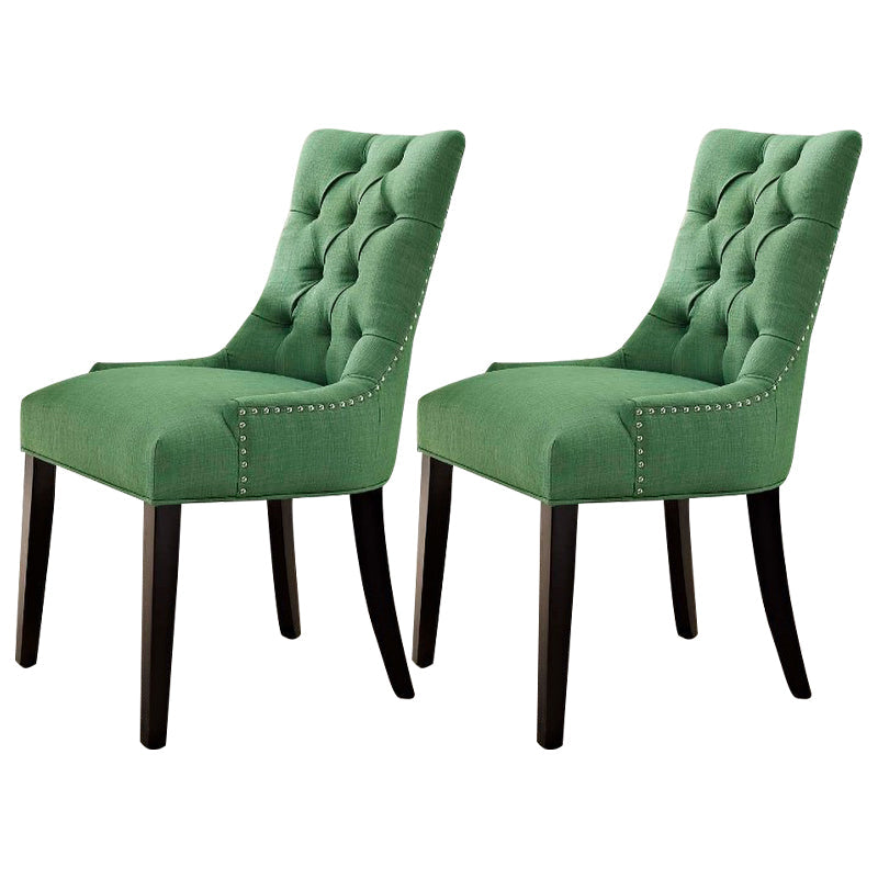 Traditional Upholstered Home Side Chair Parsons Matte Finish Dining Chair with Black Legs Green 2 Piece Set Clearhalo ' kitchen&dining_furn' 'Dining Chairs' 'Dining Tables & Seating' 'dining_chair' 'furn' 'furn_dining_chair' 'Furniture' 'furniture_dining_chair' 'Kitchen & Dining Furniture' 'kitchen' 4238422