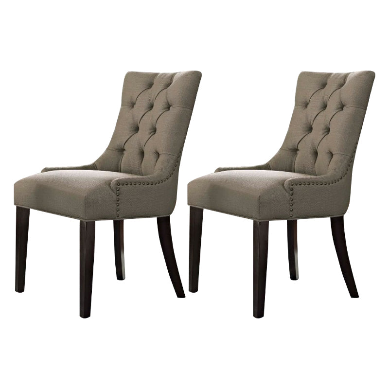 Traditional Upholstered Home Side Chair Parsons Matte Finish Dining Chair with Black Legs Silver Gray 2 Piece Set Clearhalo ' kitchen&dining_furn' 'Dining Chairs' 'Dining Tables & Seating' 'dining_chair' 'furn' 'furn_dining_chair' 'Furniture' 'furniture_dining_chair' 'Kitchen & Dining Furniture' 'kitchen' 4238426