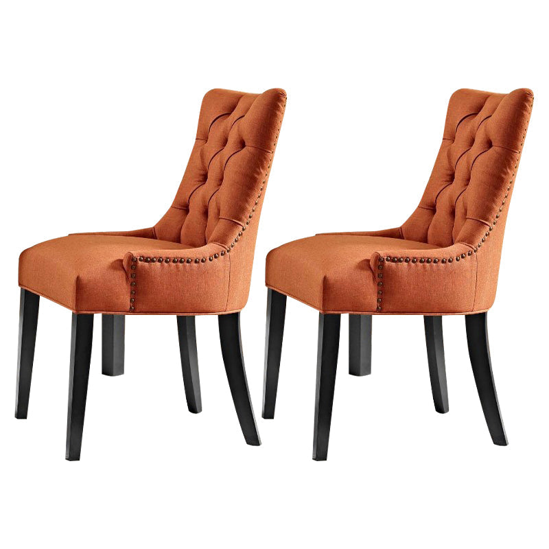 Traditional Upholstered Home Side Chair Parsons Matte Finish Dining Chair with Black Legs Orange 2 Piece Set Clearhalo ' kitchen&dining_furn' 'Dining Chairs' 'Dining Tables & Seating' 'dining_chair' 'furn' 'furn_dining_chair' 'Furniture' 'furniture_dining_chair' 'Kitchen & Dining Furniture' 'kitchen' 4238430