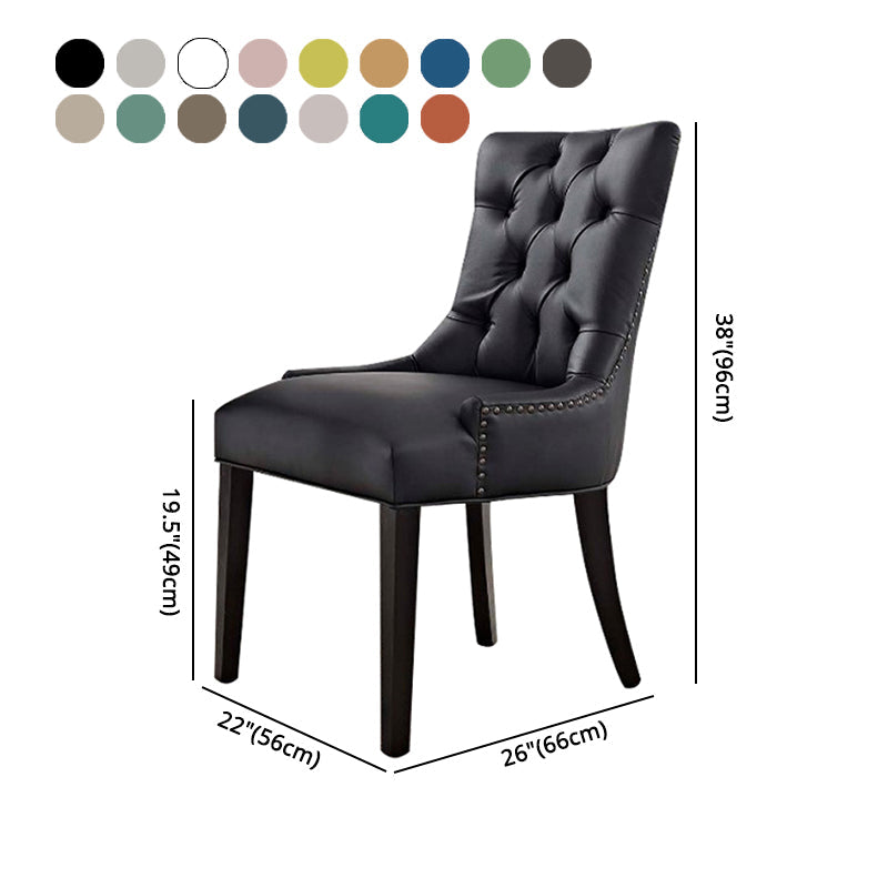 Traditional Upholstered Home Side Chair Parsons Matte Finish Dining Chair with Black Legs Clearhalo ' kitchen&dining_furn' 'Dining Chairs' 'Dining Tables & Seating' 'dining_chair' 'furn' 'furn_dining_chair' 'Furniture' 'furniture_dining_chair' 'Kitchen & Dining Furniture' 'kitchen' 4238431