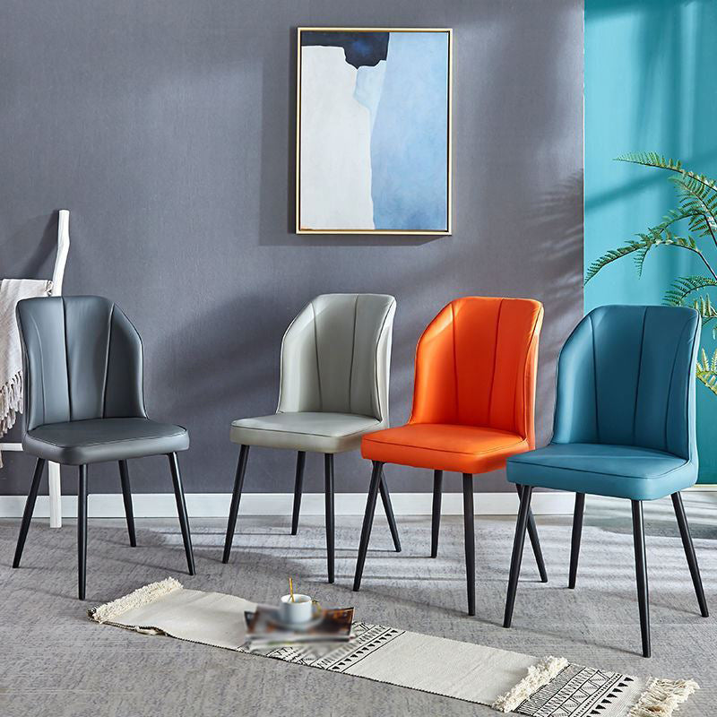 Contemporary Metal Dining Room Chair Wingback Armless Chair for Restaurant Use Clearhalo ' kitchen&dining_furn' 'Dining Chairs' 'Dining Tables & Seating' 'dining_chair' 'furn' 'furn_dining_chair' 'Furniture' 'furniture_dining_chair' 'Kitchen & Dining Furniture' 'kitchen' 4238432