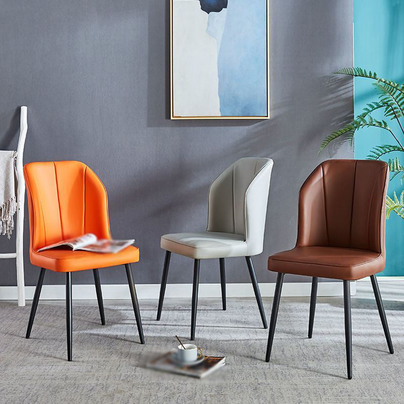 Contemporary Metal Dining Room Chair Wingback Armless Chair for Restaurant Use Clearhalo ' kitchen&dining_furn' 'Dining Chairs' 'Dining Tables & Seating' 'dining_chair' 'furn' 'furn_dining_chair' 'Furniture' 'furniture_dining_chair' 'Kitchen & Dining Furniture' 'kitchen' 4238433