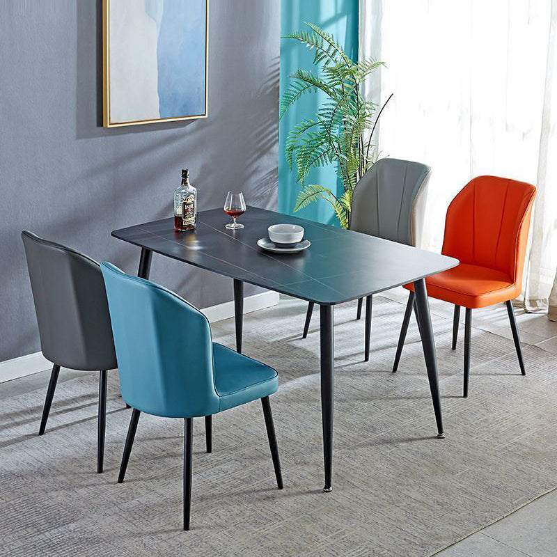 Contemporary Metal Dining Room Chair Wingback Armless Chair for Restaurant Use Clearhalo ' kitchen&dining_furn' 'Dining Chairs' 'Dining Tables & Seating' 'dining_chair' 'furn' 'furn_dining_chair' 'Furniture' 'furniture_dining_chair' 'Kitchen & Dining Furniture' 'kitchen' 4238435