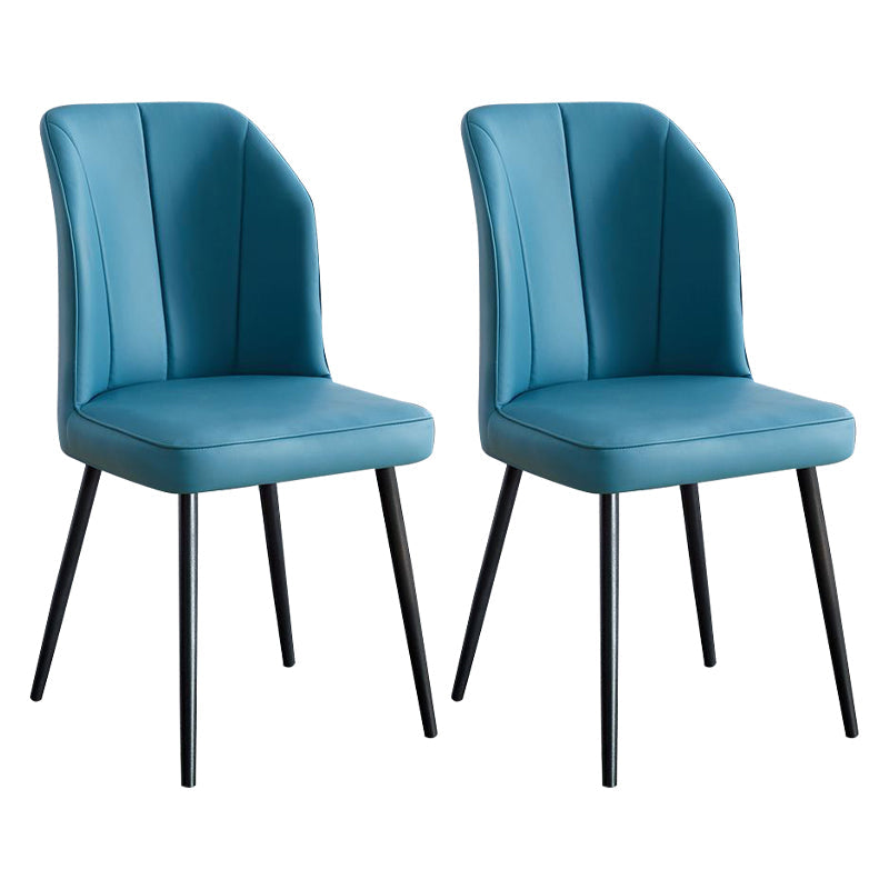 Contemporary Metal Dining Room Chair Wingback Armless Chair for Restaurant Use Blue 2 Piece Set Clearhalo ' kitchen&dining_furn' 'Dining Chairs' 'Dining Tables & Seating' 'dining_chair' 'furn' 'furn_dining_chair' 'Furniture' 'furniture_dining_chair' 'Kitchen & Dining Furniture' 'kitchen' 4238442