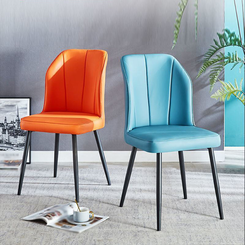 Contemporary Metal Dining Room Chair Wingback Armless Chair for Restaurant Use Clearhalo ' kitchen&dining_furn' 'Dining Chairs' 'Dining Tables & Seating' 'dining_chair' 'furn' 'furn_dining_chair' 'Furniture' 'furniture_dining_chair' 'Kitchen & Dining Furniture' 'kitchen' 4238446