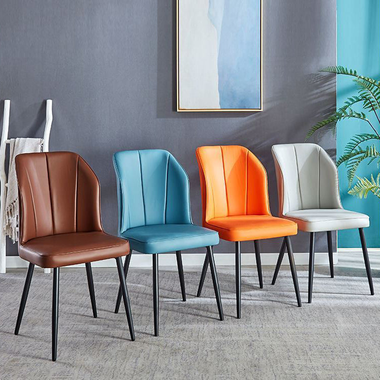 Contemporary Metal Dining Room Chair Wingback Armless Chair for Restaurant Use Clearhalo ' kitchen&dining_furn' 'Dining Chairs' 'Dining Tables & Seating' 'dining_chair' 'furn' 'furn_dining_chair' 'Furniture' 'furniture_dining_chair' 'Kitchen & Dining Furniture' 'kitchen' 4238451