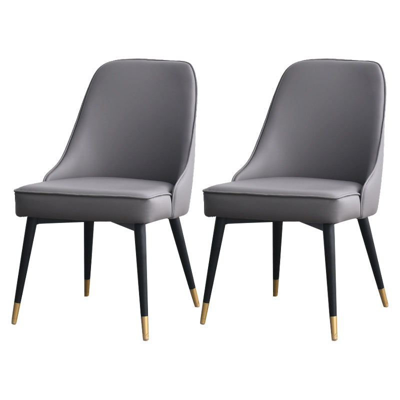 Glam Upholstered Restaurant Side Chair Parsons Matte Finish Dining Chair Grey Set of 2 Clearhalo ' kitchen&dining_furn' 'Dining Chairs' 'Dining Tables & Seating' 'dining_chair' 'Furniture' 'furniture_dining_chair' 'Kitchen & Dining Furniture' 'kitchen' 4238456