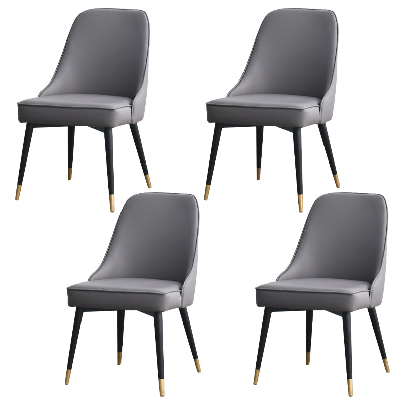 Glam Upholstered Restaurant Side Chair Parsons Matte Finish Dining Chair Grey Set of 4 Clearhalo ' kitchen&dining_furn' 'Dining Chairs' 'Dining Tables & Seating' 'dining_chair' 'Furniture' 'furniture_dining_chair' 'Kitchen & Dining Furniture' 'kitchen' 4238458