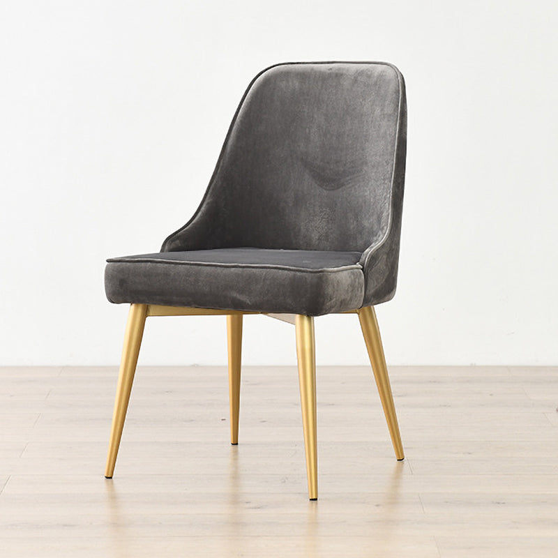 Glam Upholstered Restaurant Side Chair Parsons Matte Finish Dining Chair Dark Gray 1 Piece Clearhalo ' kitchen&dining_furn' 'Dining Chairs' 'Dining Tables & Seating' 'dining_chair' 'Furniture' 'furniture_dining_chair' 'Kitchen & Dining Furniture' 'kitchen' 4238460