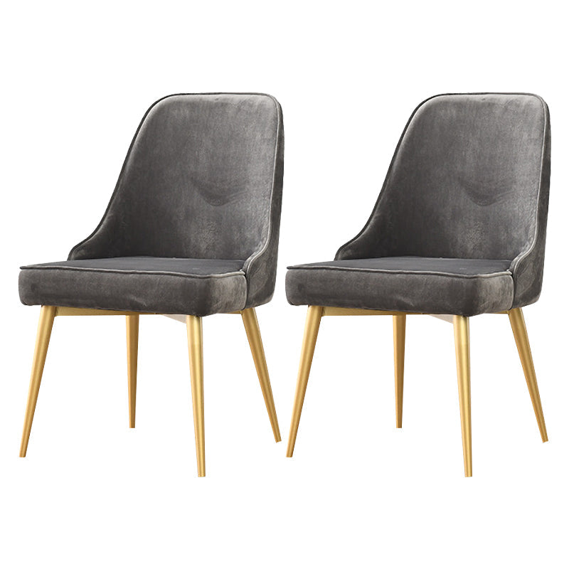 Glam Upholstered Restaurant Side Chair Parsons Matte Finish Dining Chair Dark Gray Set of 2 Clearhalo ' kitchen&dining_furn' 'Dining Chairs' 'Dining Tables & Seating' 'dining_chair' 'Furniture' 'furniture_dining_chair' 'Kitchen & Dining Furniture' 'kitchen' 4238461