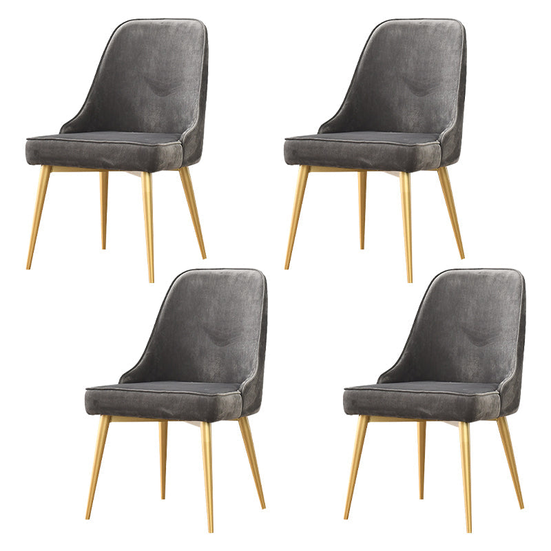 Glam Upholstered Restaurant Side Chair Parsons Matte Finish Dining Chair Dark Gray Set of 4 Clearhalo ' kitchen&dining_furn' 'Dining Chairs' 'Dining Tables & Seating' 'dining_chair' 'Furniture' 'furniture_dining_chair' 'Kitchen & Dining Furniture' 'kitchen' 4238463