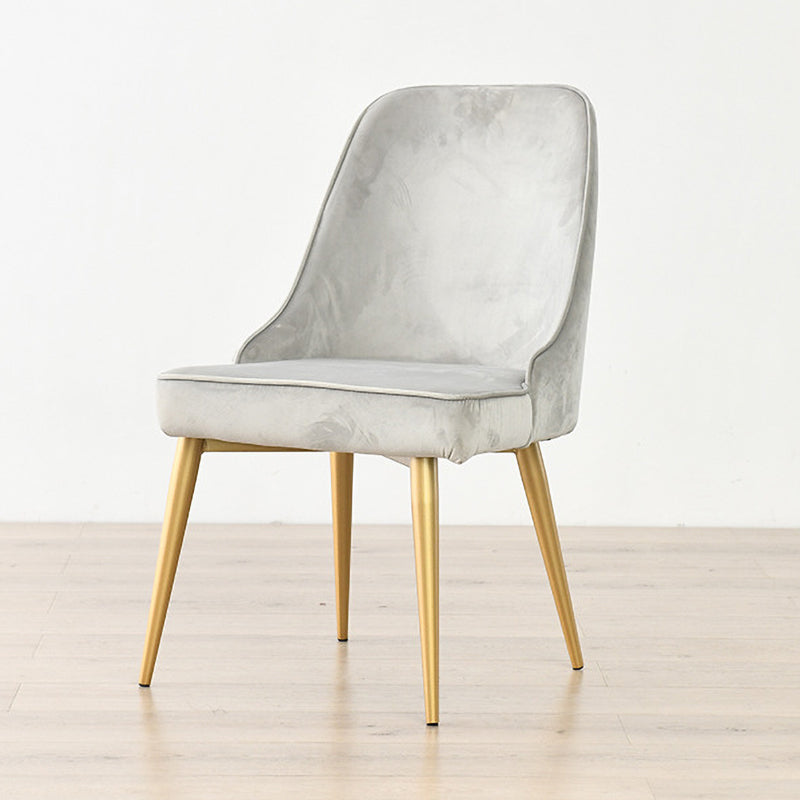 Glam Upholstered Restaurant Side Chair Parsons Matte Finish Dining Chair Light Gray 1 Piece Clearhalo ' kitchen&dining_furn' 'Dining Chairs' 'Dining Tables & Seating' 'dining_chair' 'Furniture' 'furniture_dining_chair' 'Kitchen & Dining Furniture' 'kitchen' 4238466