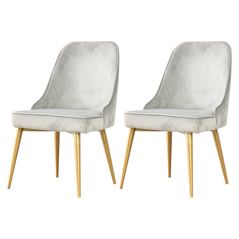 Glam Upholstered Restaurant Side Chair Parsons Matte Finish Dining Chair Light Gray Set of 2 Clearhalo ' kitchen&dining_furn' 'Dining Chairs' 'Dining Tables & Seating' 'dining_chair' 'Furniture' 'furniture_dining_chair' 'Kitchen & Dining Furniture' 'kitchen' 4238468