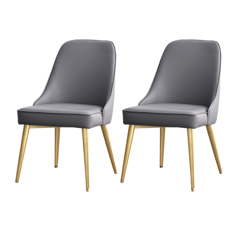 Glam Upholstered Restaurant Side Chair Parsons Matte Finish Dining Chair Silver Gray Set of 2 Clearhalo ' kitchen&dining_furn' 'Dining Chairs' 'Dining Tables & Seating' 'dining_chair' 'Furniture' 'furniture_dining_chair' 'Kitchen & Dining Furniture' 'kitchen' 4238476
