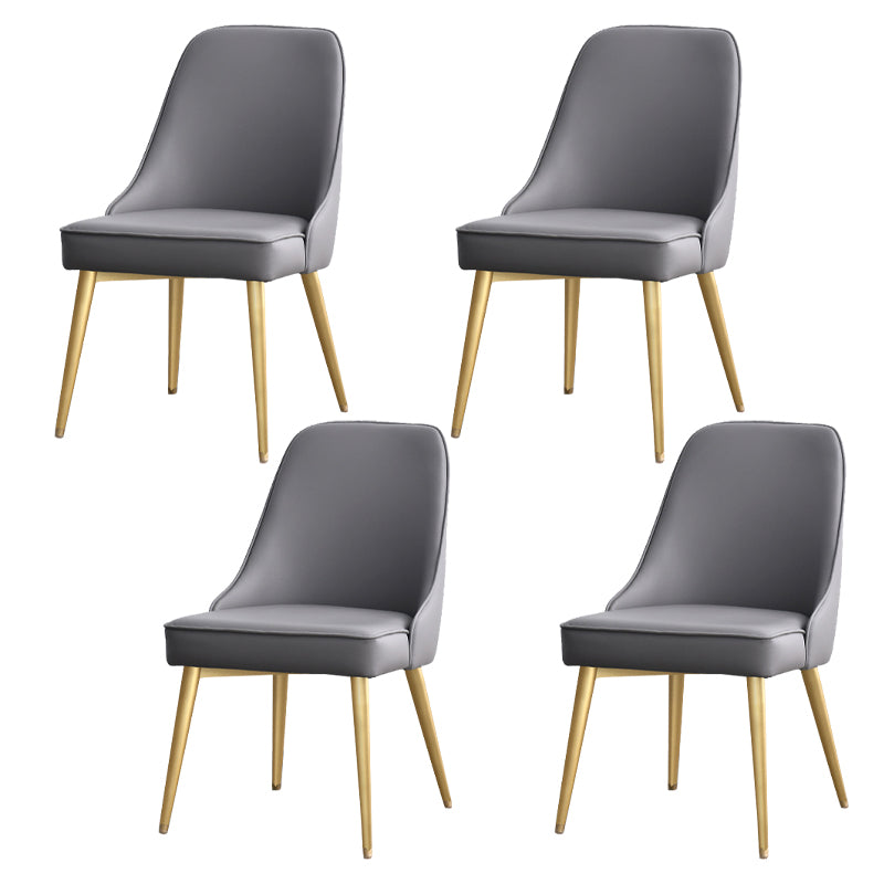Glam Upholstered Restaurant Side Chair Parsons Matte Finish Dining Chair Silver Gray Set of 4 Clearhalo ' kitchen&dining_furn' 'Dining Chairs' 'Dining Tables & Seating' 'dining_chair' 'Furniture' 'furniture_dining_chair' 'Kitchen & Dining Furniture' 'kitchen' 4238477