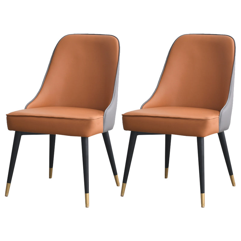 Glam Upholstered Restaurant Side Chair Parsons Matte Finish Dining Chair Gray Coffee Set of 2 Clearhalo ' kitchen&dining_furn' 'Dining Chairs' 'Dining Tables & Seating' 'dining_chair' 'Furniture' 'furniture_dining_chair' 'Kitchen & Dining Furniture' 'kitchen' 4238479