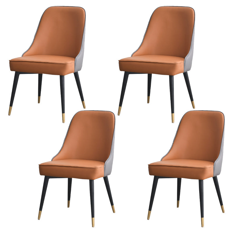 Glam Upholstered Restaurant Side Chair Parsons Matte Finish Dining Chair Gray Coffee Set of 4 Clearhalo ' kitchen&dining_furn' 'Dining Chairs' 'Dining Tables & Seating' 'dining_chair' 'Furniture' 'furniture_dining_chair' 'Kitchen & Dining Furniture' 'kitchen' 4238480