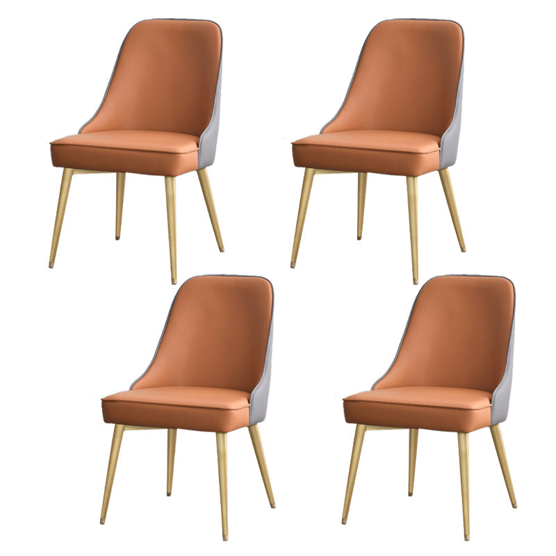 Glam Upholstered Restaurant Side Chair Parsons Matte Finish Dining Chair Gray-Khaki Set of 4 Clearhalo ' kitchen&dining_furn' 'Dining Chairs' 'Dining Tables & Seating' 'dining_chair' 'Furniture' 'furniture_dining_chair' 'Kitchen & Dining Furniture' 'kitchen' 4238483