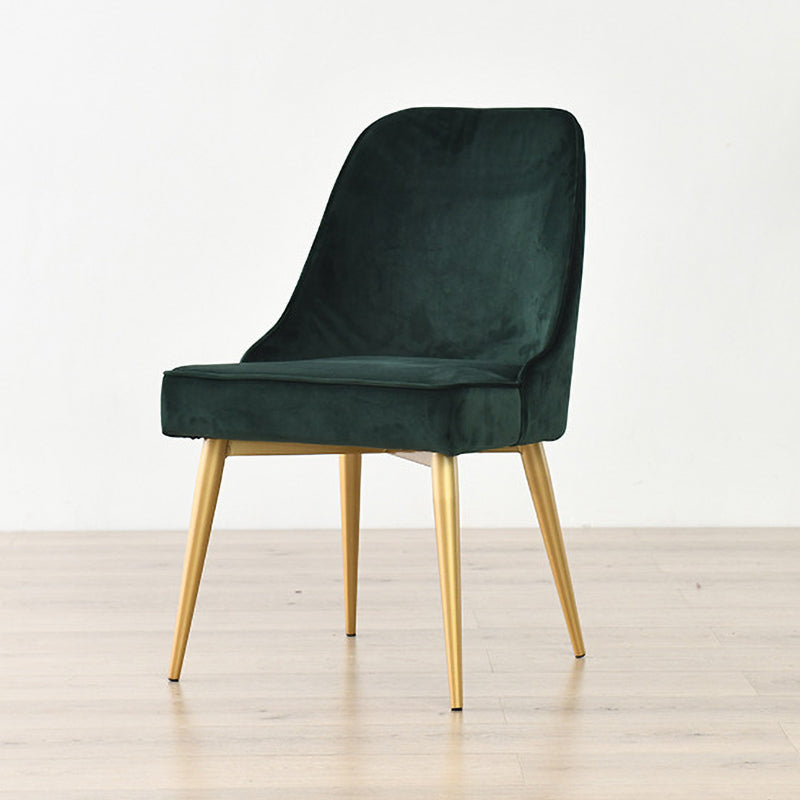 Glam Upholstered Restaurant Side Chair Parsons Matte Finish Dining Chair Blackish Green 1 Piece Clearhalo ' kitchen&dining_furn' 'Dining Chairs' 'Dining Tables & Seating' 'dining_chair' 'Furniture' 'furniture_dining_chair' 'Kitchen & Dining Furniture' 'kitchen' 4238484