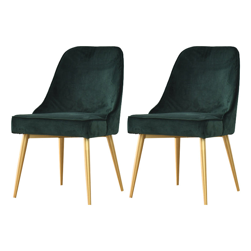 Glam Upholstered Restaurant Side Chair Parsons Matte Finish Dining Chair Blackish Green Set of 2 Clearhalo ' kitchen&dining_furn' 'Dining Chairs' 'Dining Tables & Seating' 'dining_chair' 'Furniture' 'furniture_dining_chair' 'Kitchen & Dining Furniture' 'kitchen' 4238485