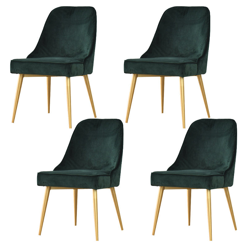 Glam Upholstered Restaurant Side Chair Parsons Matte Finish Dining Chair Blackish Green Set of 4 Clearhalo ' kitchen&dining_furn' 'Dining Chairs' 'Dining Tables & Seating' 'dining_chair' 'Furniture' 'furniture_dining_chair' 'Kitchen & Dining Furniture' 'kitchen' 4238486