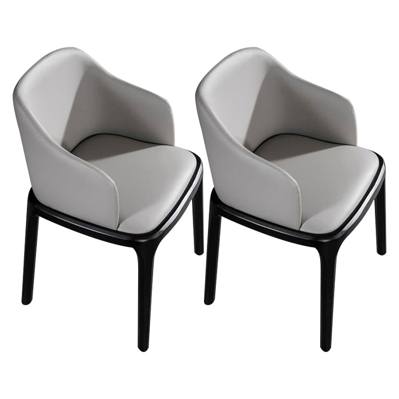 Modern Wood Dining Room Chair Arm Faux Leather Dining Chairs for Home Use Grey 2 Piece Set Clearhalo ' kitchen&dining_furn' 'Dining Chairs' 'Dining Tables & Seating' 'dining_chair' 'furn' 'furn_dining_chair' 'Furniture' 'furniture_dining_chair' 'Kitchen & Dining Furniture' 'kitchen' 4238489