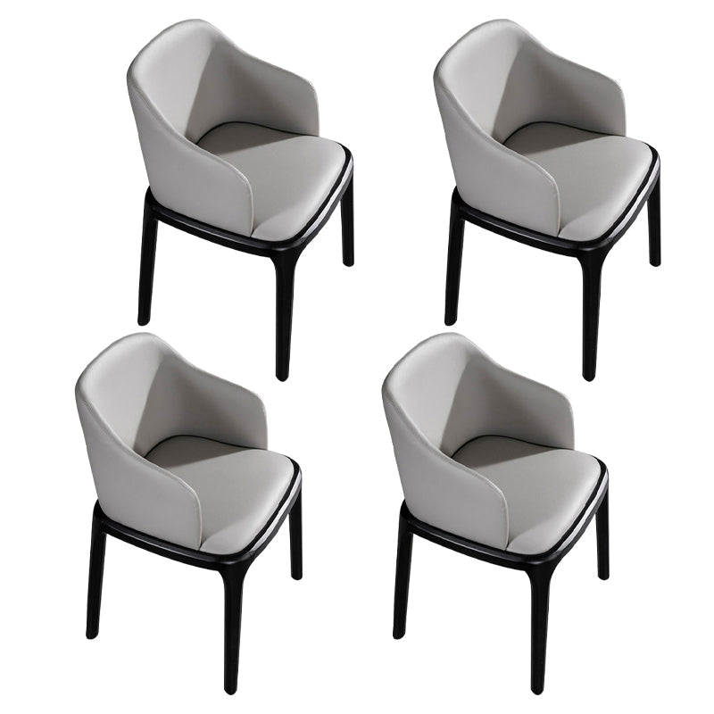 Modern Wood Dining Room Chair Arm Faux Leather Dining Chairs for Home Use Grey 4 Piece Set Clearhalo ' kitchen&dining_furn' 'Dining Chairs' 'Dining Tables & Seating' 'dining_chair' 'furn' 'furn_dining_chair' 'Furniture' 'furniture_dining_chair' 'Kitchen & Dining Furniture' 'kitchen' 4238491