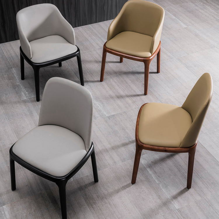 Modern Wood Dining Room Chair Arm Faux Leather Dining Chairs for Home Use Clearhalo ' kitchen&dining_furn' 'Dining Chairs' 'Dining Tables & Seating' 'dining_chair' 'furn' 'furn_dining_chair' 'Furniture' 'furniture_dining_chair' 'Kitchen & Dining Furniture' 'kitchen' 4238492