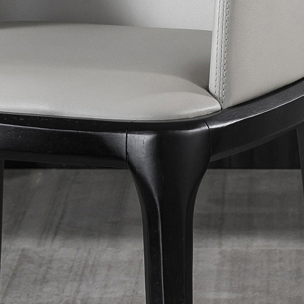 Modern Wood Dining Room Chair Arm Faux Leather Dining Chairs for Home Use Clearhalo ' kitchen&dining_furn' 'Dining Chairs' 'Dining Tables & Seating' 'dining_chair' 'furn' 'furn_dining_chair' 'Furniture' 'furniture_dining_chair' 'Kitchen & Dining Furniture' 'kitchen' 4238497