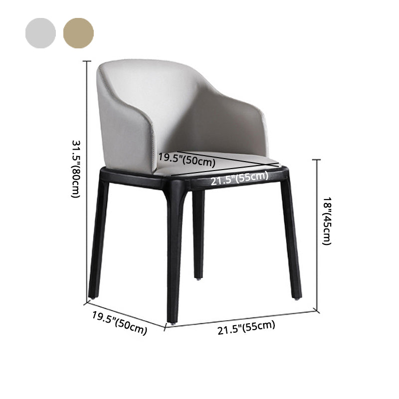 Modern Wood Dining Room Chair Arm Faux Leather Dining Chairs for Home Use Clearhalo ' kitchen&dining_furn' 'Dining Chairs' 'Dining Tables & Seating' 'dining_chair' 'furn' 'furn_dining_chair' 'Furniture' 'furniture_dining_chair' 'Kitchen & Dining Furniture' 'kitchen' 4238500
