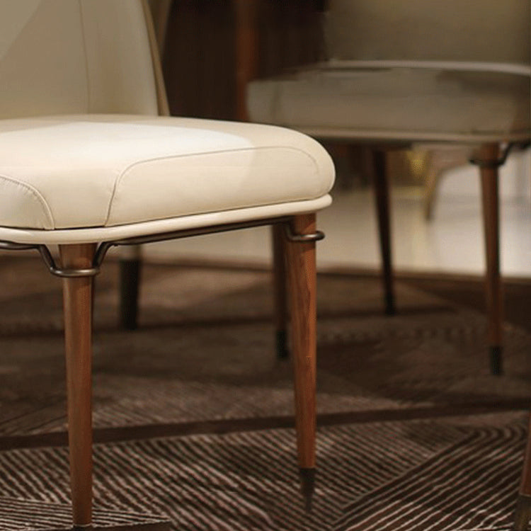 Contemporary Conference Room Parsons Side Chair Beige Leather Dining Chair Clearhalo ' kitchen&dining_furn' 'Dining Chairs' 'Dining Tables & Seating' 'dining_chair' 'furn' 'furn_dining_chair' 'Furniture' 'furniture_dining_chair' 'Kitchen & Dining Furniture' 'kitchen' 4238525