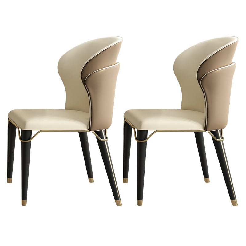Glam Wood Dining Armless Chairs Wingback Chair for Restaurant Use Coffee 2 Piece Set Clearhalo ' kitchen&dining_furn' 'Dining Chairs' 'Dining Tables & Seating' 'dining_chair' 'furn' 'furn_dining_chair' 'Furniture' 'furniture_dining_chair' 'Kitchen & Dining Furniture' 'kitchen' 4238530