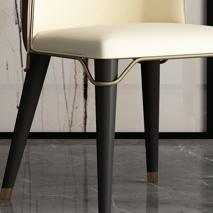 Glam Wood Dining Armless Chairs Wingback Chair for Restaurant Use Clearhalo ' kitchen&dining_furn' 'Dining Chairs' 'Dining Tables & Seating' 'dining_chair' 'furn' 'furn_dining_chair' 'Furniture' 'furniture_dining_chair' 'Kitchen & Dining Furniture' 'kitchen' 4238531