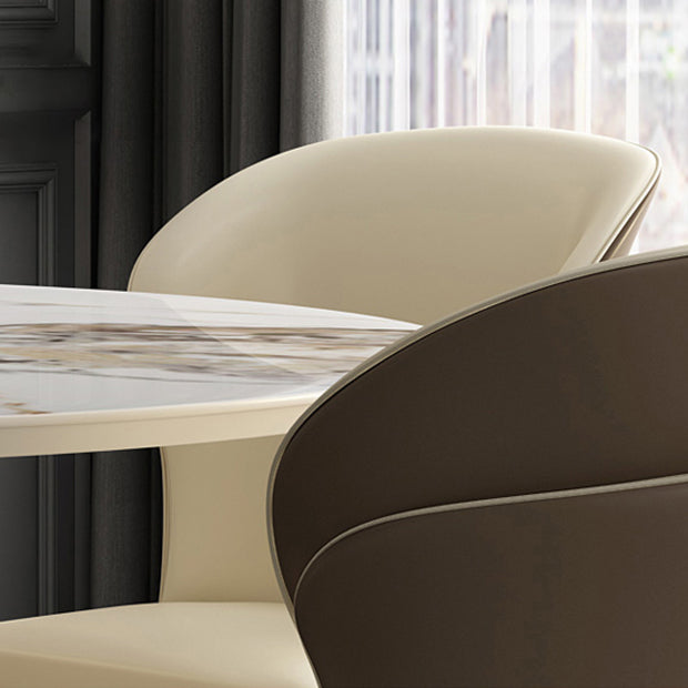 Glam Wood Dining Armless Chairs Wingback Chair for Restaurant Use Clearhalo ' kitchen&dining_furn' 'Dining Chairs' 'Dining Tables & Seating' 'dining_chair' 'furn' 'furn_dining_chair' 'Furniture' 'furniture_dining_chair' 'Kitchen & Dining Furniture' 'kitchen' 4238535