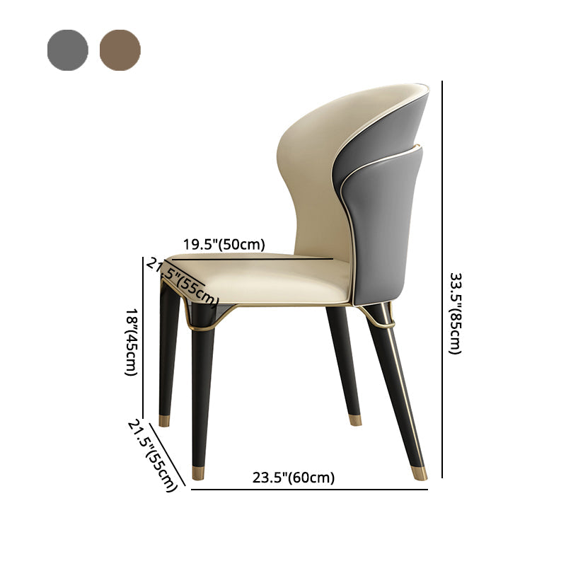 Glam Wood Dining Armless Chairs Wingback Chair for Restaurant Use Clearhalo ' kitchen&dining_furn' 'Dining Chairs' 'Dining Tables & Seating' 'dining_chair' 'furn' 'furn_dining_chair' 'Furniture' 'furniture_dining_chair' 'Kitchen & Dining Furniture' 'kitchen' 4238538