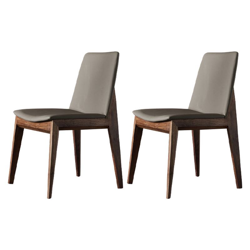 Traditional Wood Dining Armless Chair Faux Leather Side Chair for Restaurant Use Grey 2 Piece Set Clearhalo ' kitchen&dining_furn' 'Dining Chairs' 'Dining Tables & Seating' 'dining_chair' 'furn' 'furn_dining_chair' 'Furniture' 'furniture_dining_chair' 'Kitchen & Dining Furniture' 'kitchen' 4238541