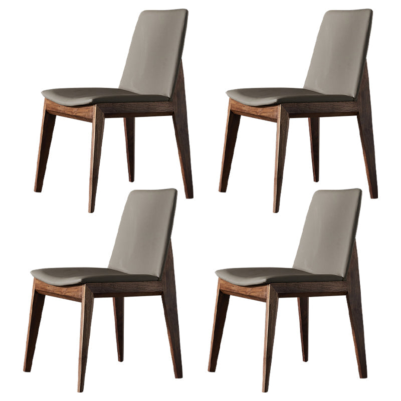 Traditional Wood Dining Armless Chair Faux Leather Side Chair for Restaurant Use Grey 4 Piece Set Clearhalo ' kitchen&dining_furn' 'Dining Chairs' 'Dining Tables & Seating' 'dining_chair' 'furn' 'furn_dining_chair' 'Furniture' 'furniture_dining_chair' 'Kitchen & Dining Furniture' 'kitchen' 4238543
