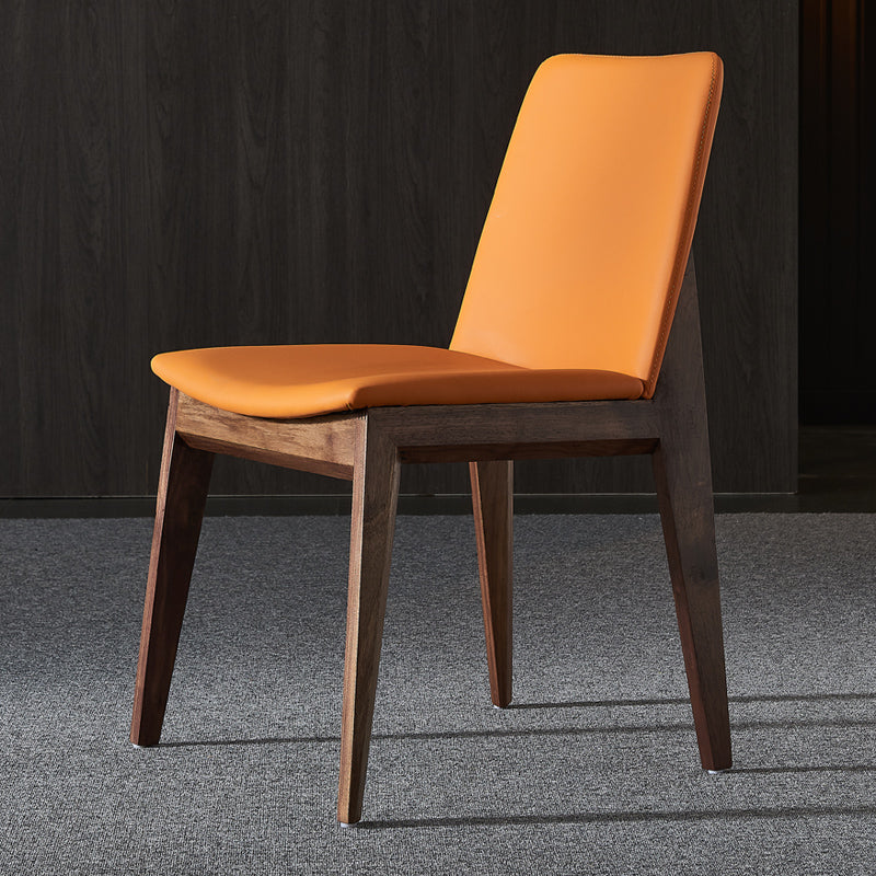 Traditional Wood Dining Armless Chair Faux Leather Side Chair for Restaurant Use Orange 1 Piece Clearhalo ' kitchen&dining_furn' 'Dining Chairs' 'Dining Tables & Seating' 'dining_chair' 'furn' 'furn_dining_chair' 'Furniture' 'furniture_dining_chair' 'Kitchen & Dining Furniture' 'kitchen' 4238545