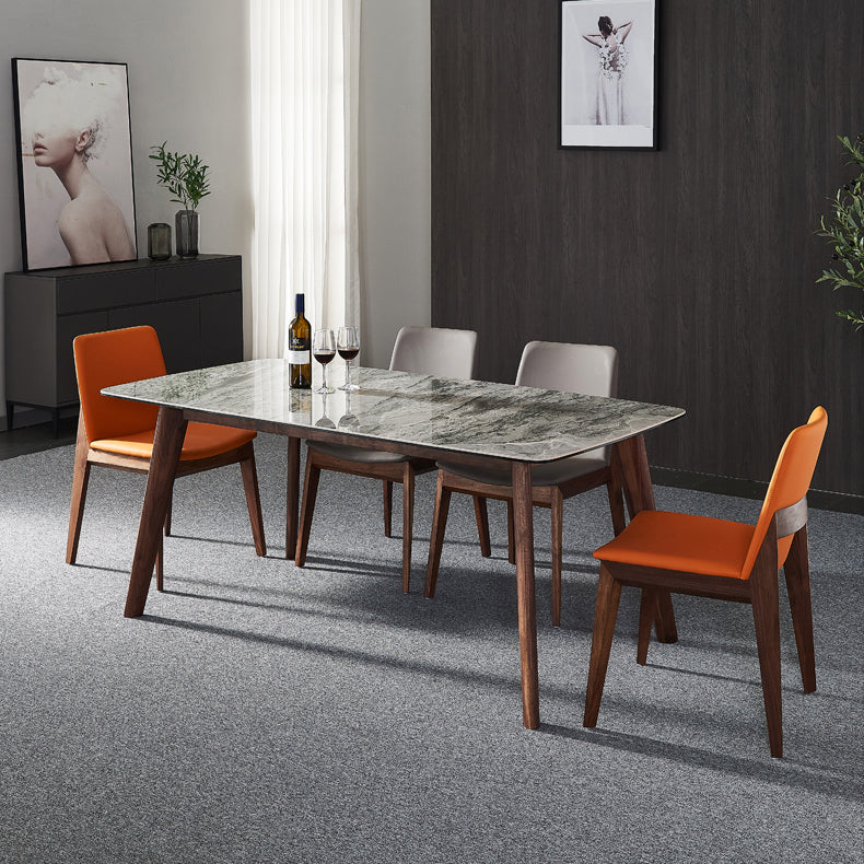 Traditional Wood Dining Armless Chair Faux Leather Side Chair for Restaurant Use Clearhalo ' kitchen&dining_furn' 'Dining Chairs' 'Dining Tables & Seating' 'dining_chair' 'furn' 'furn_dining_chair' 'Furniture' 'furniture_dining_chair' 'Kitchen & Dining Furniture' 'kitchen' 4238546