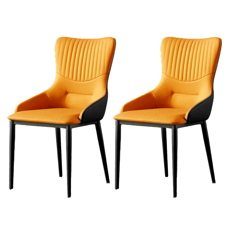 Modern Metal Dining Room Chair Upholstered Linen Fabric Dining Chair for Restaurant Use Orange 2 Piece Set Clearhalo ' kitchen&dining_furn' 'Dining Chairs' 'Dining Tables & Seating' 'dining_chair' 'furn' 'furn_dining_chair' 'Furniture' 'furniture_dining_chair' 'Kitchen & Dining Furniture' 'kitchen' 4238558
