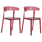 Nordic Style Plastic Dining Room Chair Open Back Dining Side Chair for Restaurant Use Red 2 Piece Set Clearhalo ' kitchen&dining_furn' 'Dining Chairs' 'Dining Tables & Seating' 'dining_chair' 'furn' 'furn_dining_chair' 'Furniture' 'furniture_dining_chair' 'Kitchen & Dining Furniture' 'kitchen' 4238568