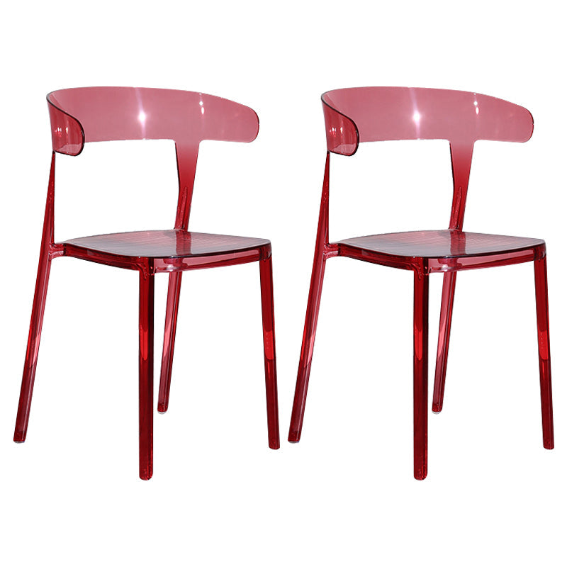 Nordic Style Plastic Dining Room Chair Open Back Dining Side Chair for Restaurant Use Red 2 Piece Set Clearhalo ' kitchen&dining_furn' 'Dining Chairs' 'Dining Tables & Seating' 'dining_chair' 'furn' 'furn_dining_chair' 'Furniture' 'furniture_dining_chair' 'Kitchen & Dining Furniture' 'kitchen' 4238568
