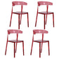 Nordic Style Plastic Dining Room Chair Open Back Dining Side Chair for Restaurant Use Red 4 Piece Set Clearhalo ' kitchen&dining_furn' 'Dining Chairs' 'Dining Tables & Seating' 'dining_chair' 'furn' 'furn_dining_chair' 'Furniture' 'furniture_dining_chair' 'Kitchen & Dining Furniture' 'kitchen' 4238571