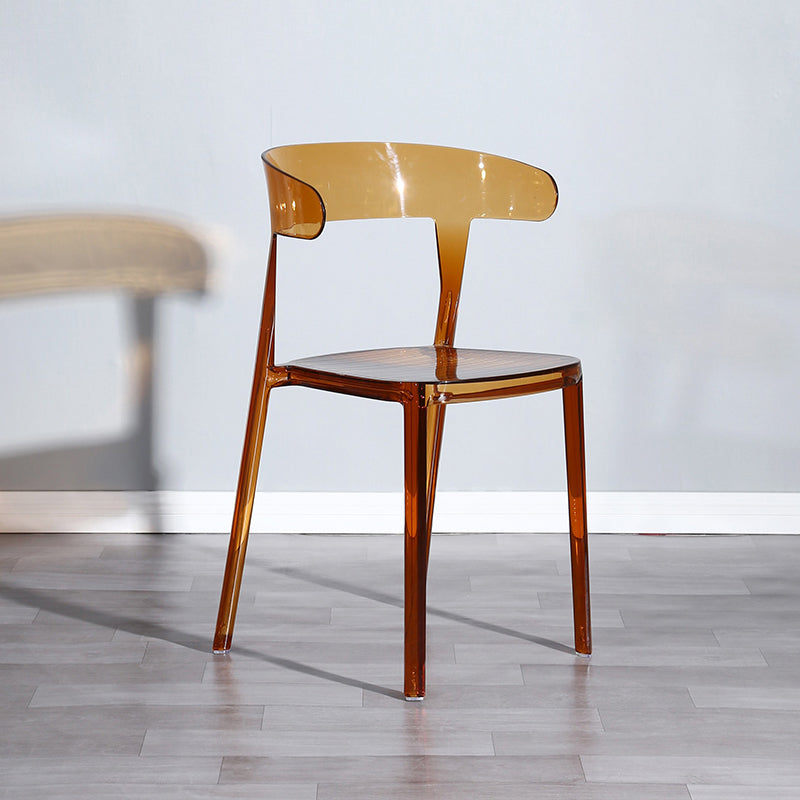 Nordic Style Plastic Dining Room Chair Open Back Dining Side Chair for Restaurant Use Brown 1 Piece Clearhalo ' kitchen&dining_furn' 'Dining Chairs' 'Dining Tables & Seating' 'dining_chair' 'furn' 'furn_dining_chair' 'Furniture' 'furniture_dining_chair' 'Kitchen & Dining Furniture' 'kitchen' 4238573