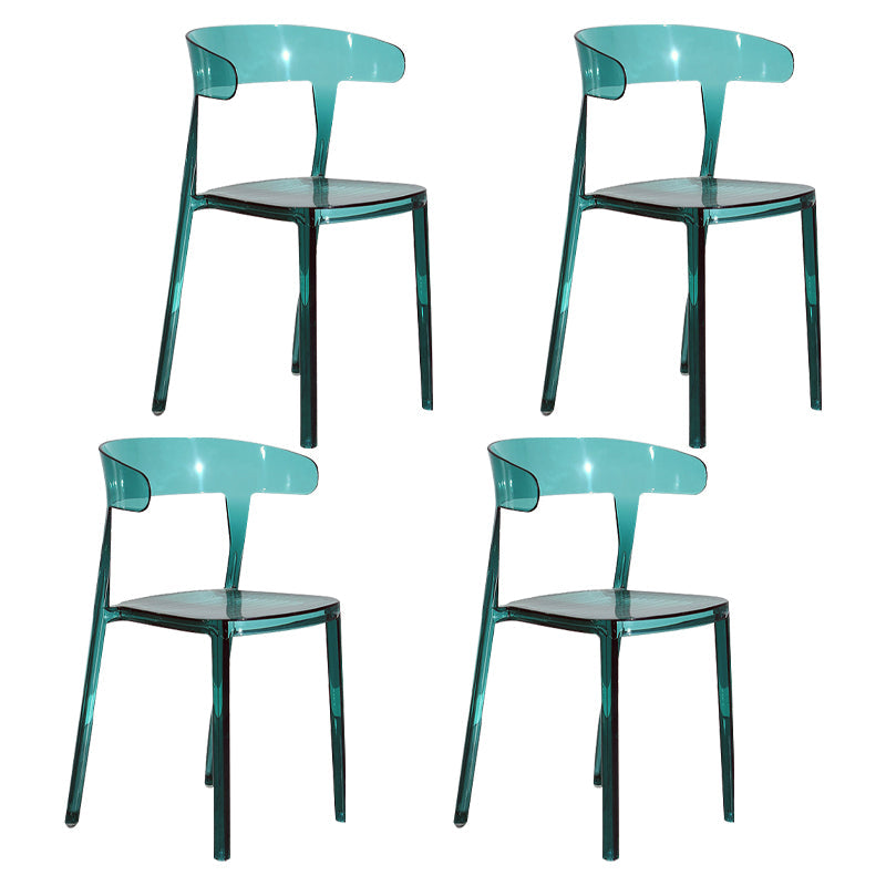 Nordic Style Plastic Dining Room Chair Open Back Dining Side Chair for Restaurant Use Green 4 Piece Set Clearhalo ' kitchen&dining_furn' 'Dining Chairs' 'Dining Tables & Seating' 'dining_chair' 'furn' 'furn_dining_chair' 'Furniture' 'furniture_dining_chair' 'Kitchen & Dining Furniture' 'kitchen' 4238582