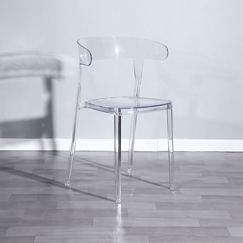 Nordic Style Plastic Dining Room Chair Open Back Dining Side Chair for Restaurant Use Clear 1 Piece Clearhalo ' kitchen&dining_furn' 'Dining Chairs' 'Dining Tables & Seating' 'dining_chair' 'furn' 'furn_dining_chair' 'Furniture' 'furniture_dining_chair' 'Kitchen & Dining Furniture' 'kitchen' 4238585