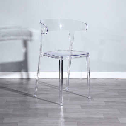 Nordic Style Plastic Dining Room Chair Open Back Dining Side Chair for Restaurant Use Clear 1 Piece Clearhalo ' kitchen&dining_furn' 'Dining Chairs' 'Dining Tables & Seating' 'dining_chair' 'furn' 'furn_dining_chair' 'Furniture' 'furniture_dining_chair' 'Kitchen & Dining Furniture' 'kitchen' 4238585