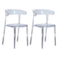Nordic Style Plastic Dining Room Chair Open Back Dining Side Chair for Restaurant Use Clear 2 Piece Set Clearhalo ' kitchen&dining_furn' 'Dining Chairs' 'Dining Tables & Seating' 'dining_chair' 'furn' 'furn_dining_chair' 'Furniture' 'furniture_dining_chair' 'Kitchen & Dining Furniture' 'kitchen' 4238587