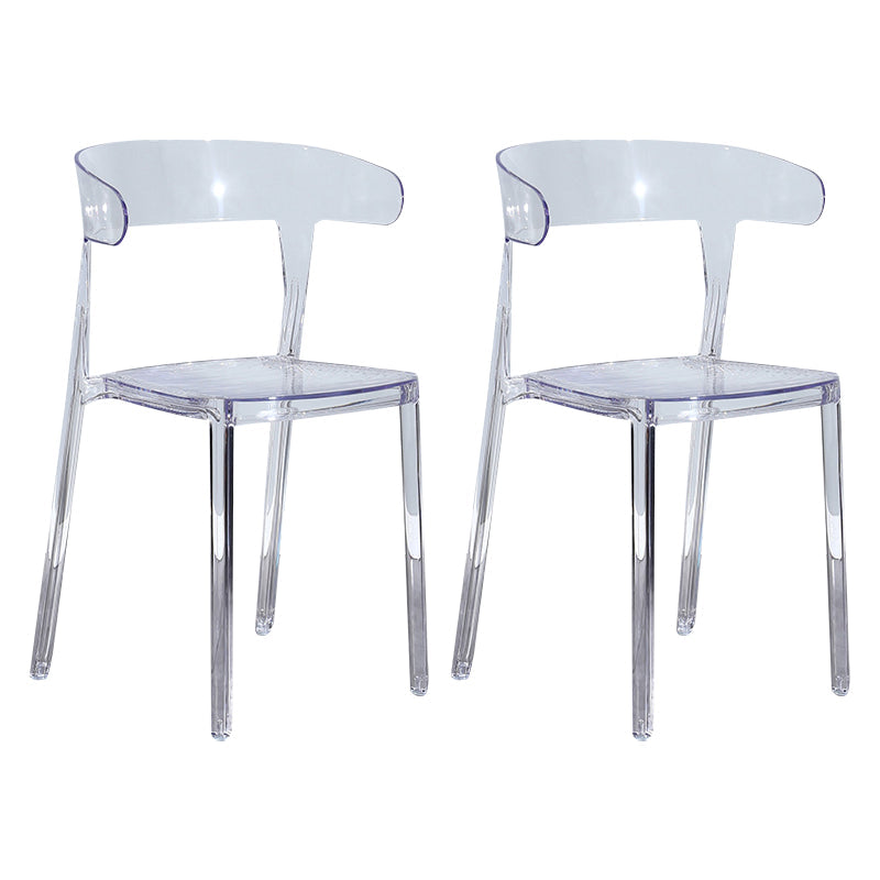 Nordic Style Plastic Dining Room Chair Open Back Dining Side Chair for Restaurant Use Clear 2 Piece Set Clearhalo ' kitchen&dining_furn' 'Dining Chairs' 'Dining Tables & Seating' 'dining_chair' 'furn' 'furn_dining_chair' 'Furniture' 'furniture_dining_chair' 'Kitchen & Dining Furniture' 'kitchen' 4238587