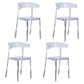 Nordic Style Plastic Dining Room Chair Open Back Dining Side Chair for Restaurant Use Clear 4 Piece Set Clearhalo ' kitchen&dining_furn' 'Dining Chairs' 'Dining Tables & Seating' 'dining_chair' 'furn' 'furn_dining_chair' 'Furniture' 'furniture_dining_chair' 'Kitchen & Dining Furniture' 'kitchen' 4238589